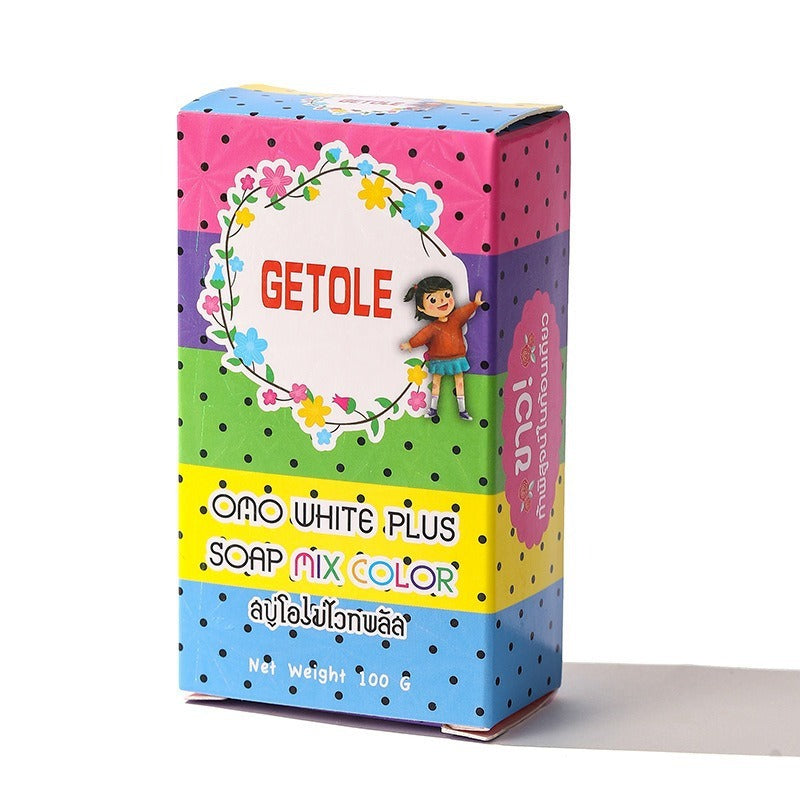 Arts And More Oil Bath Soap for Kids colorful GETOLE mix color 100g bar with floral design